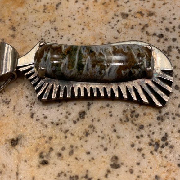 Plume agate pendant - Picture 3 of 4